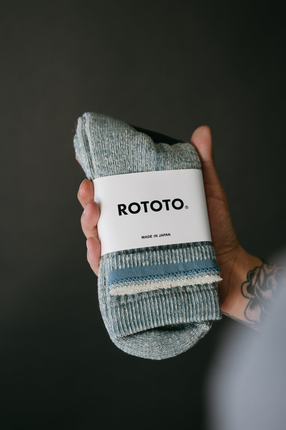 R1380 - Double Faced Organic Mid Sock - Light Blue 2 R1380 - Double Faced Organic Mid Sock - Light Blue