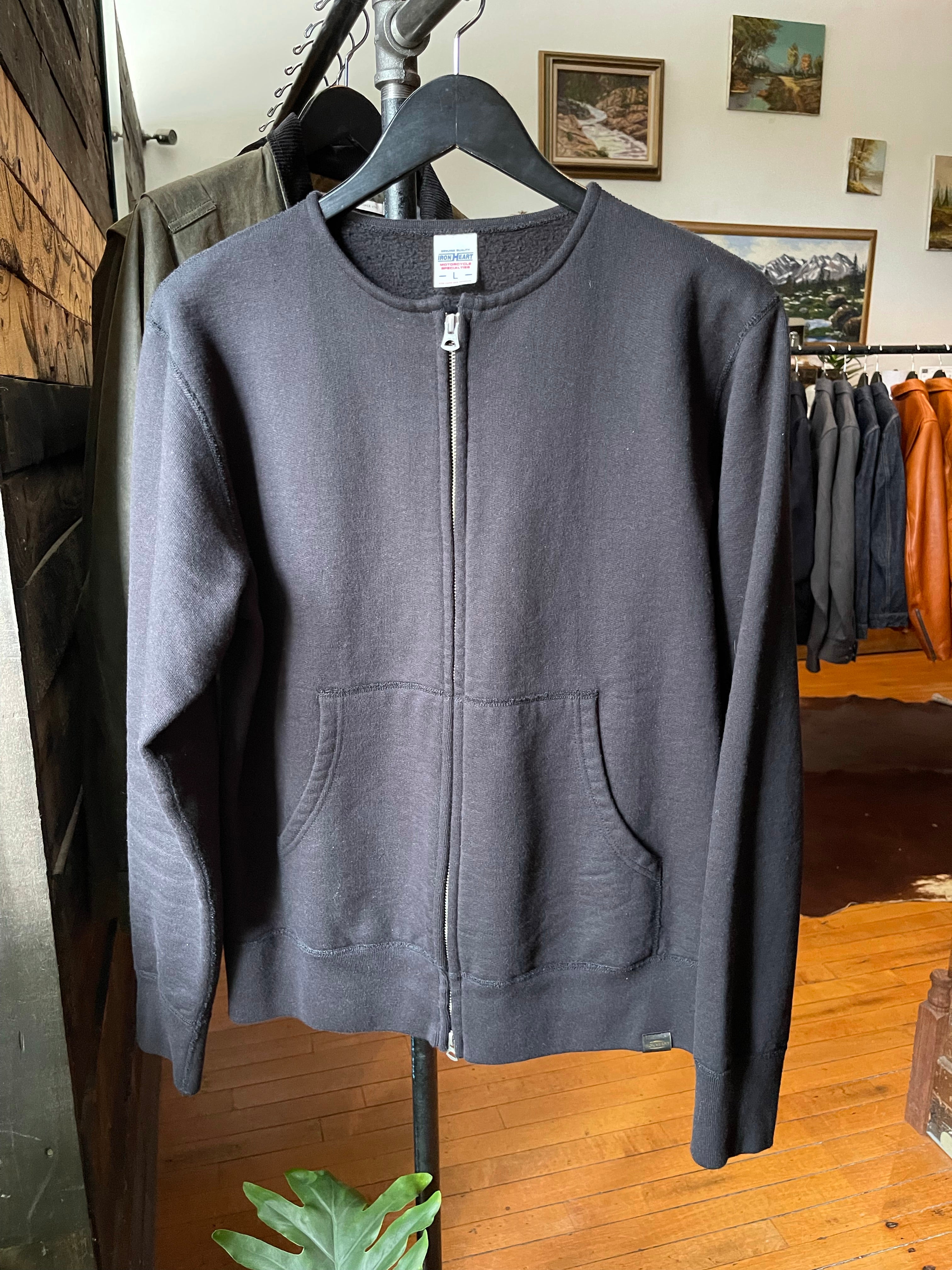 Gently Used Iron Heart 14oz HW Loopwheel Zip Up Sweatshirt - Black - Large 1 Gently Used Iron Heart 14oz HW Loopwheel Zip Up Sweatshirt - Black - Large