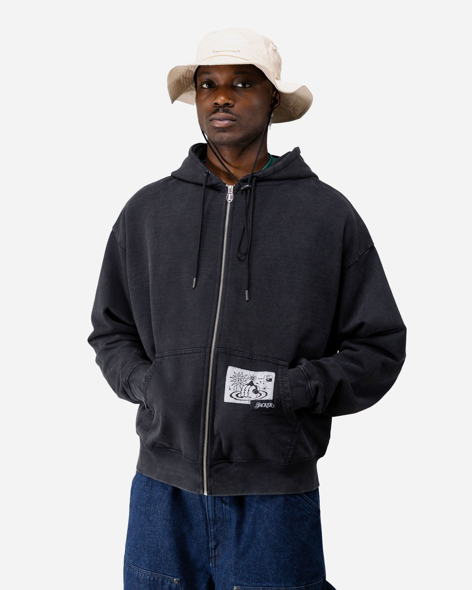 BRISTOL HOODIE ZIP - BLACK