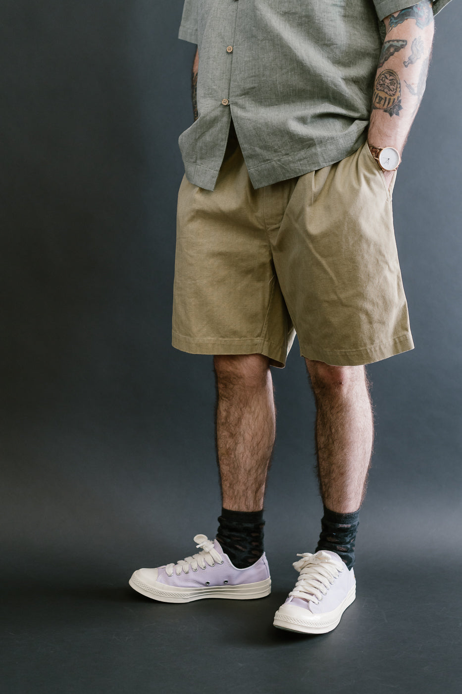 Drawstring Shorts HBT - Sand 12 Drawstring Shorts HBT - Sand