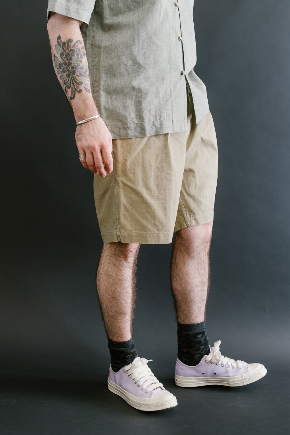 Drawstring Shorts HBT - Sand 9 Drawstring Shorts HBT - Sand