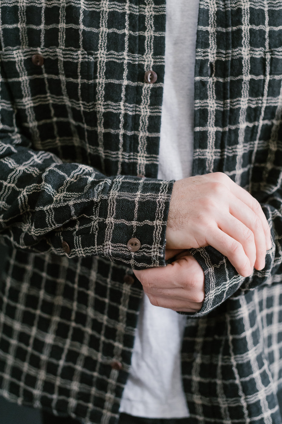 Utility Shirt Wavy Check - Black, Ecru 12 Utility Shirt Wavy Check - Black, Ecru