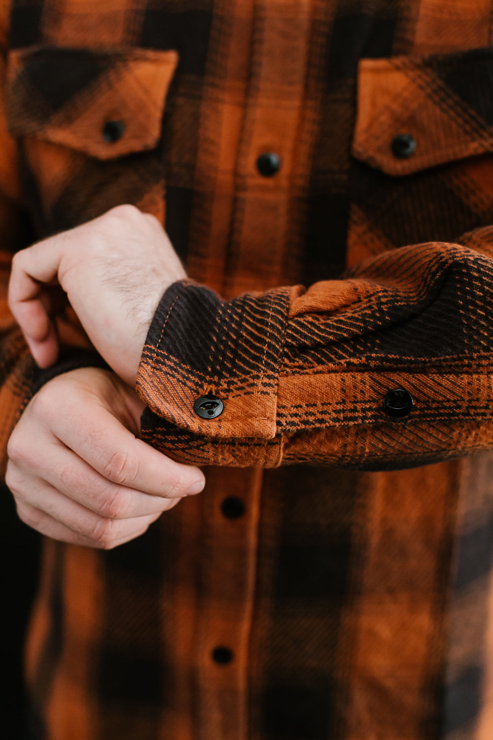 Rust Color Flannel Crosscut Flannel - Rust Twill Plaid - Streetwear & Lifestyle Apparel
