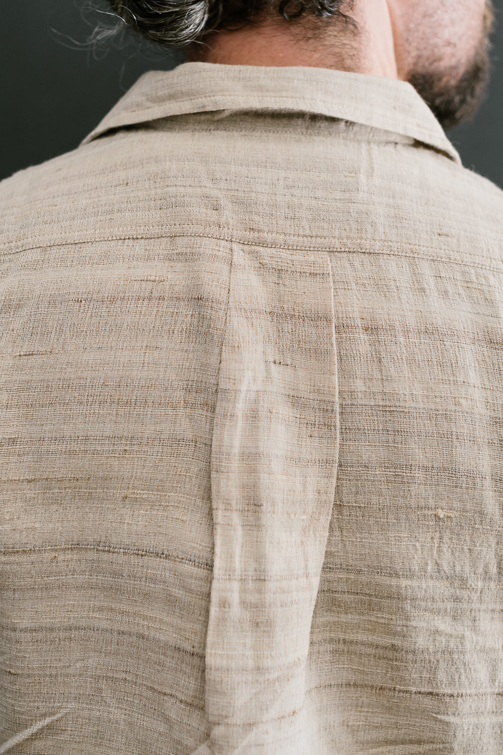 Open Collar Shirt Handloom Silk - Travertine 19 Open Collar Shirt Handloom Silk - Travertine