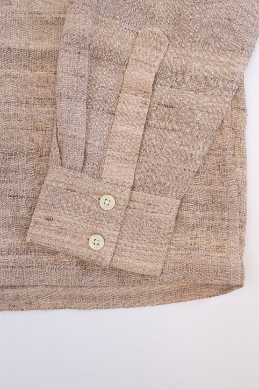 Open Collar Shirt Handloom Silk - Travertine 4 Open Collar Shirt Handloom Silk - Travertine