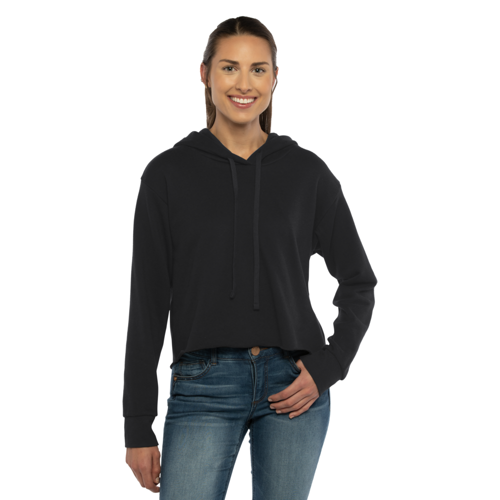 Women's Laguna Sueded Raw Edge Crop Hoodie