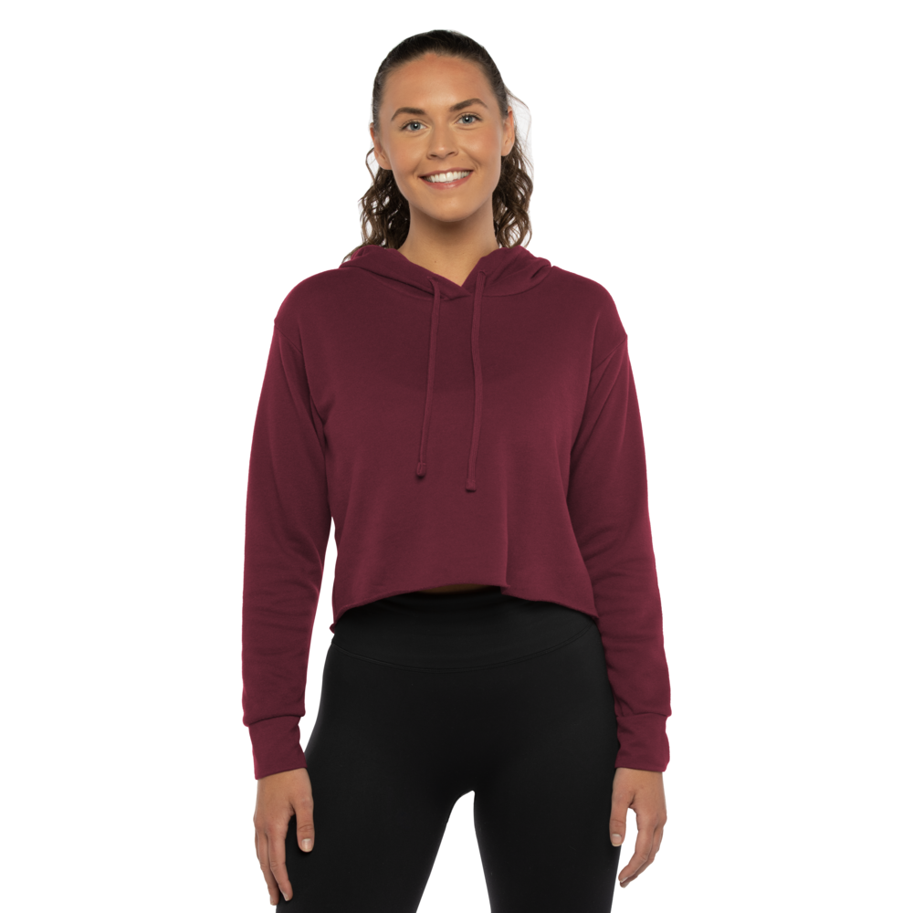Women's Laguna Sueded Raw Edge Crop Hoodie