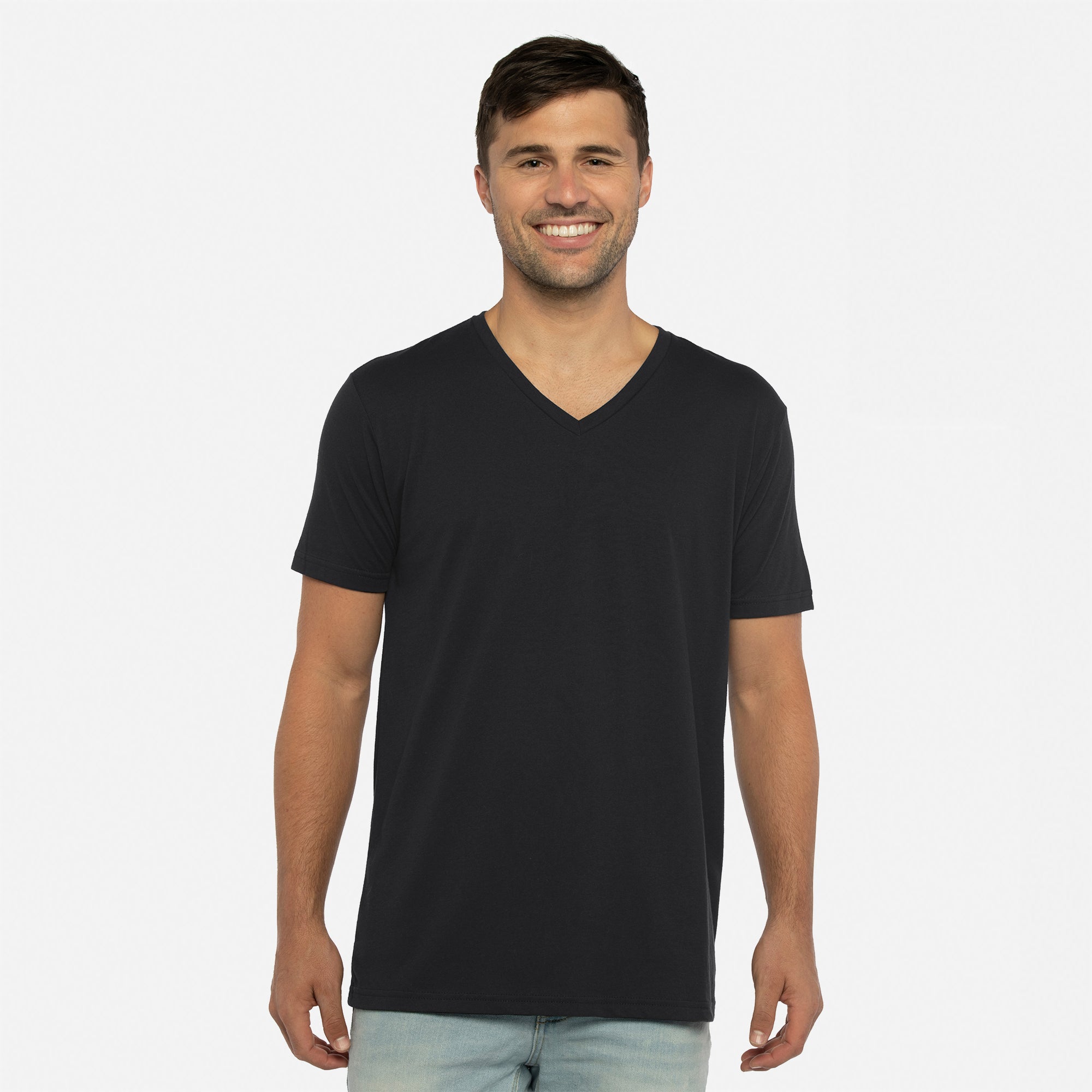 Sueded V-Neck T-Shirt 1 Sueded V-Neck T-Shirt