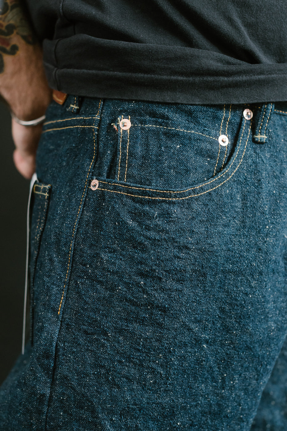 222CCD-GOLV - 15oz "Concrete Denim Grey Olive" Selvedge Denim - Super Wide Straight 18 222CCD-GOLV - 15oz "Concrete Denim Grey Olive" Selvedge Denim - Super Wide Straight