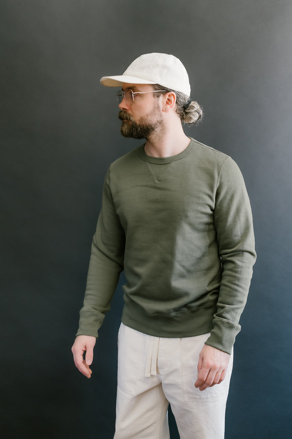 346.40 - Loopwheeled Sweatshirt - Army 13 346.40 - Loopwheeled Sweatshirt - Army