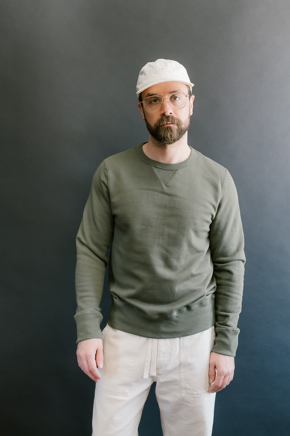 346.40 - Loopwheeled Sweatshirt - Army 14 346.40 - Loopwheeled Sweatshirt - Army