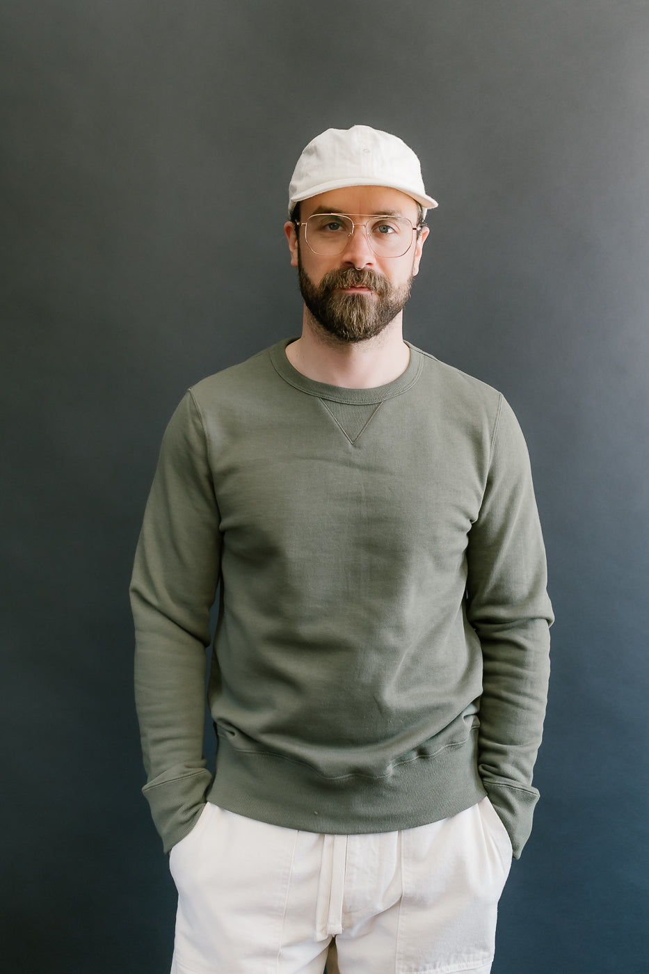 346.40 - Loopwheeled Sweatshirt - Army 8 346.40 - Loopwheeled Sweatshirt - Army