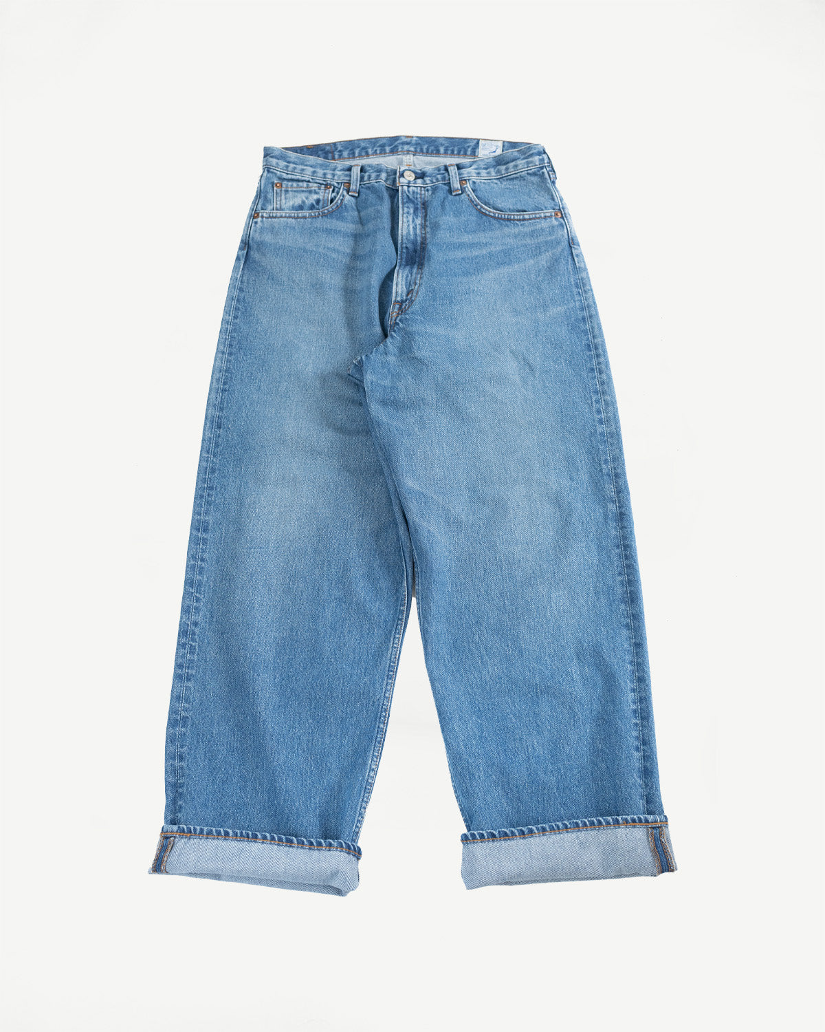 01-1100W-95 - 100 Super Dad's Fit Denim Jeans - Used Denim Wash