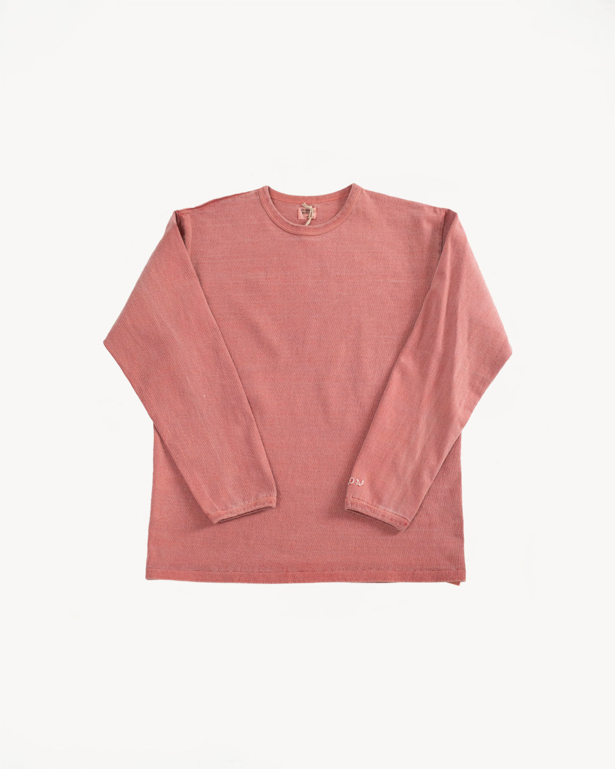 "Stand Wheel" Heavyweight Long Sleeve Pigment Dyed Tee - Red