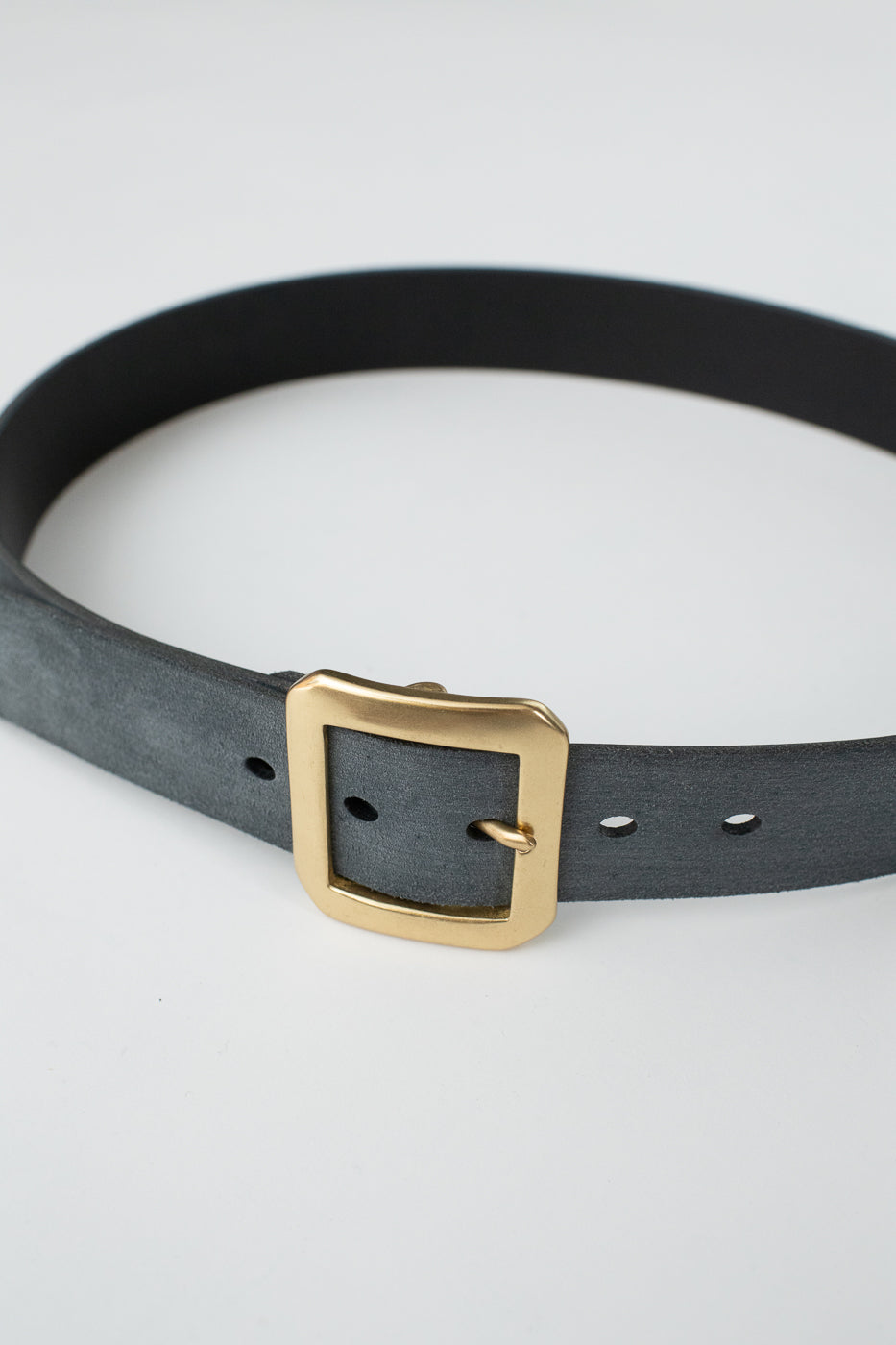 OGL Single Prong Garrison Buckle Leather Belt - Rough Out Black 2 OGL Single Prong Garrison Buckle Leather Belt - Rough Out Black
