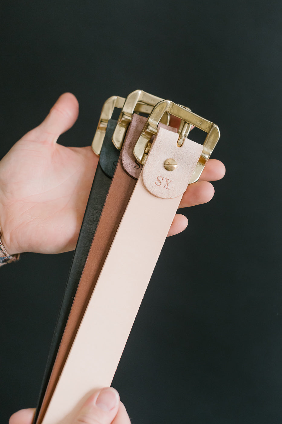 OGL Single Prong Garrison Buckle Leather Belt - Rough Out Black 4 OGL Single Prong Garrison Buckle Leather Belt - Rough Out Black