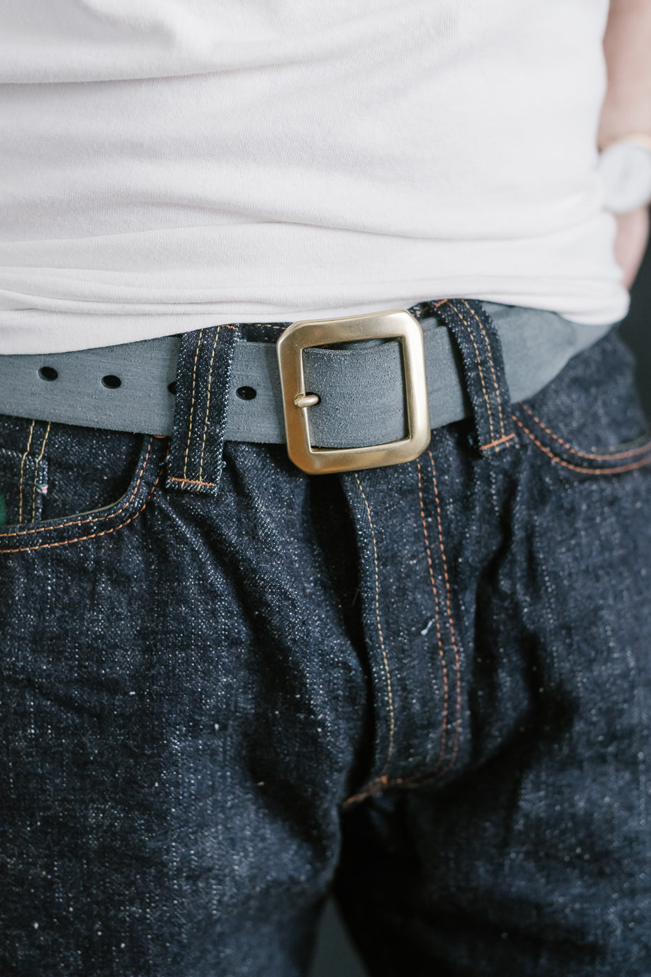 OGL Single Prong Garrison Buckle Leather Belt - Rough Out Black 5 OGL Single Prong Garrison Buckle Leather Belt - Rough Out Black