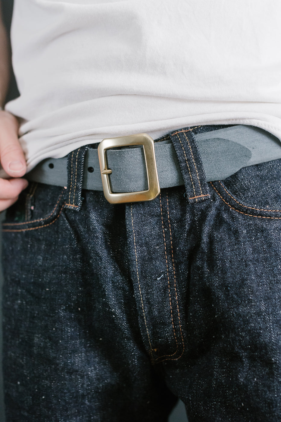 OGL Single Prong Garrison Buckle Leather Belt - Rough Out Black 6 OGL Single Prong Garrison Buckle Leather Belt - Rough Out Black