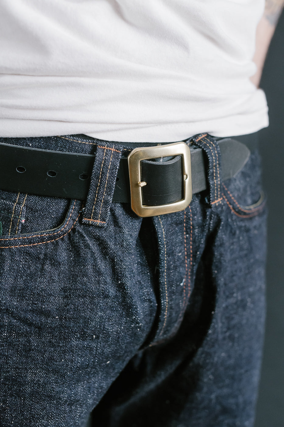 OGL Single Prong Garrison Buckle Leather Belt - Rough Out Black 7 OGL Single Prong Garrison Buckle Leather Belt - Rough Out Black