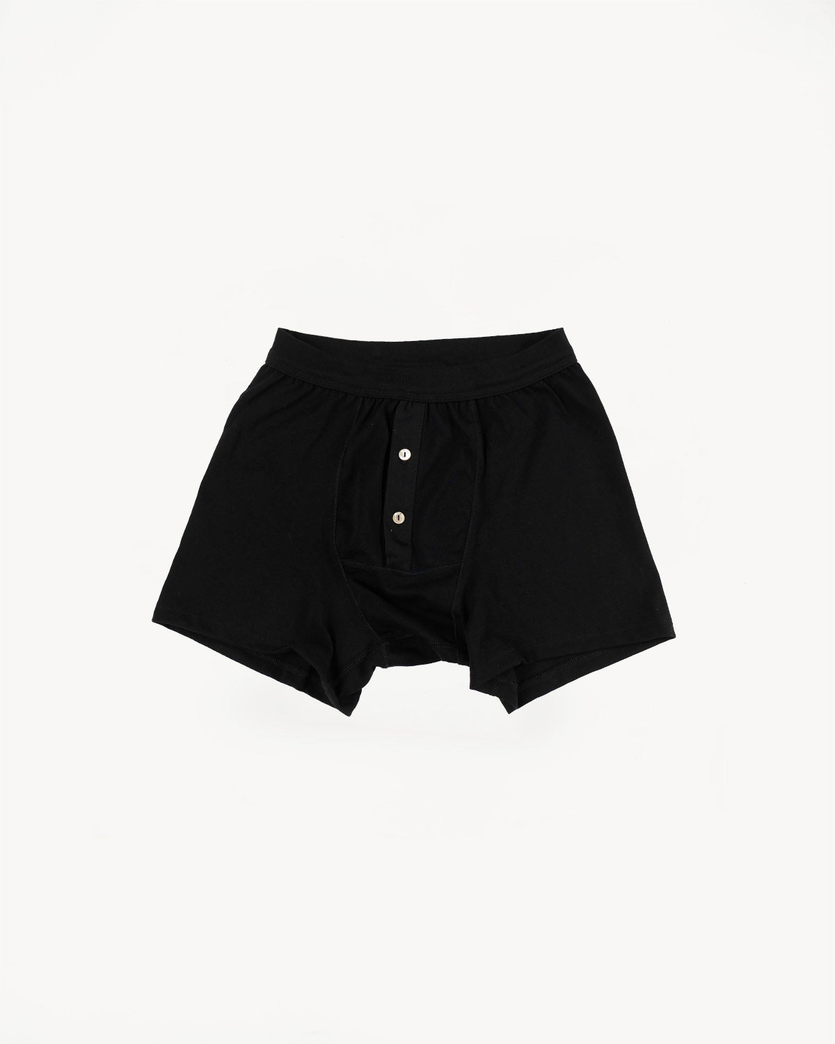 255.99 - Loopwheeled Boxer Button Fly - Deep Black