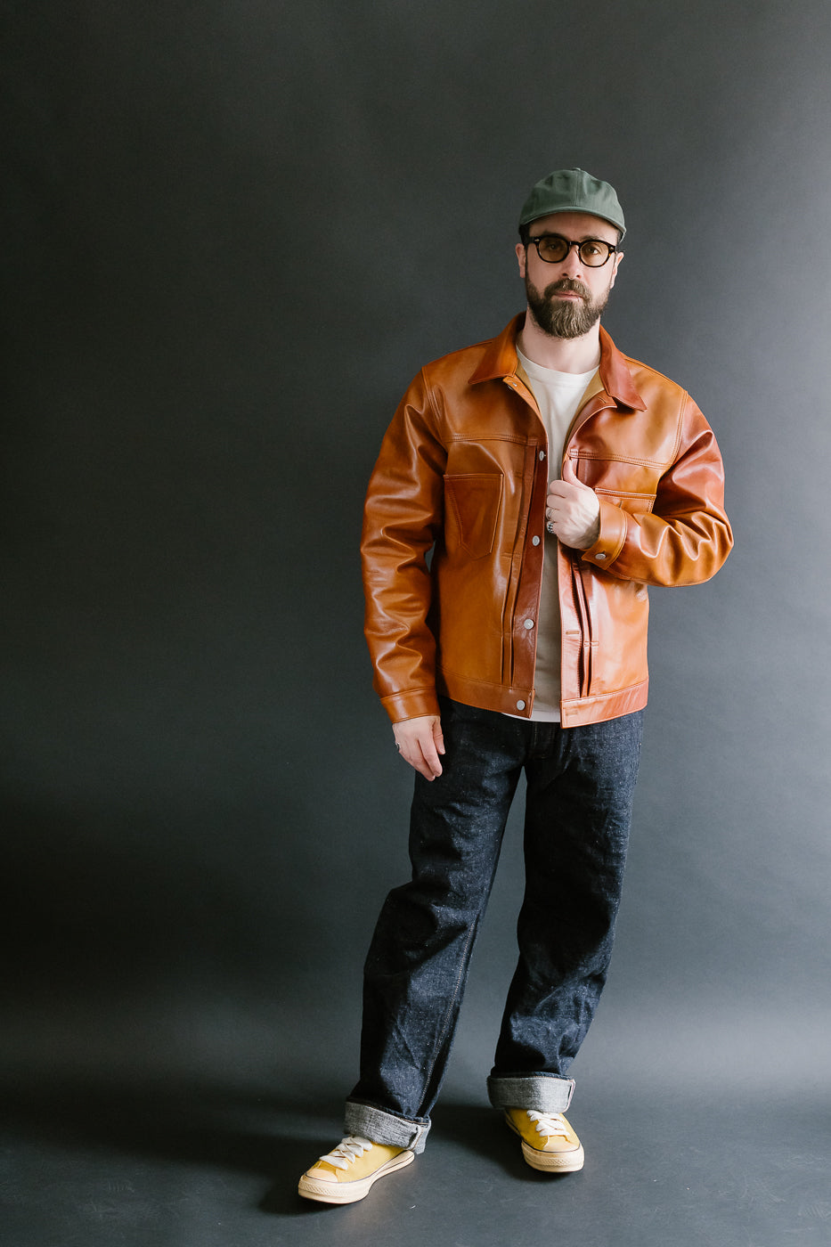 SP-123 - Hand-Dyed Horsehide Leather Type II Jacket - Brown 10 SP-123 - Hand-Dyed Horsehide Leather Type II Jacket - Brown