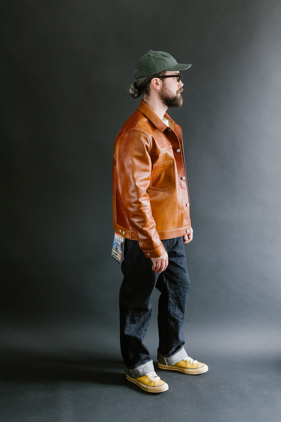 SP-123 - Hand-Dyed Horsehide Leather Type II Jacket - Brown 11 SP-123 - Hand-Dyed Horsehide Leather Type II Jacket - Brown
