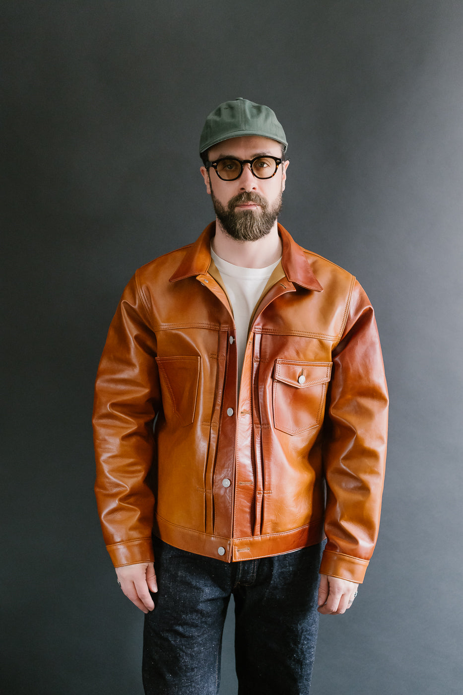 SP-123 - Hand-Dyed Horsehide Leather Type II Jacket - Brown 13 SP-123 - Hand-Dyed Horsehide Leather Type II Jacket - Brown