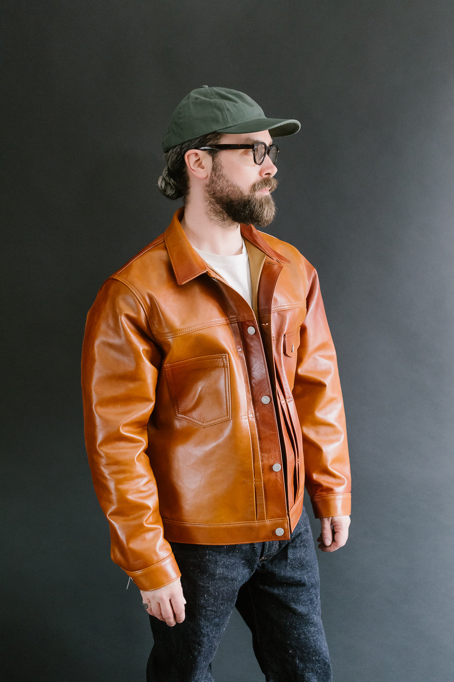 SP-123 - Hand-Dyed Horsehide Leather Type II Jacket - Brown 14 SP-123 - Hand-Dyed Horsehide Leather Type II Jacket - Brown