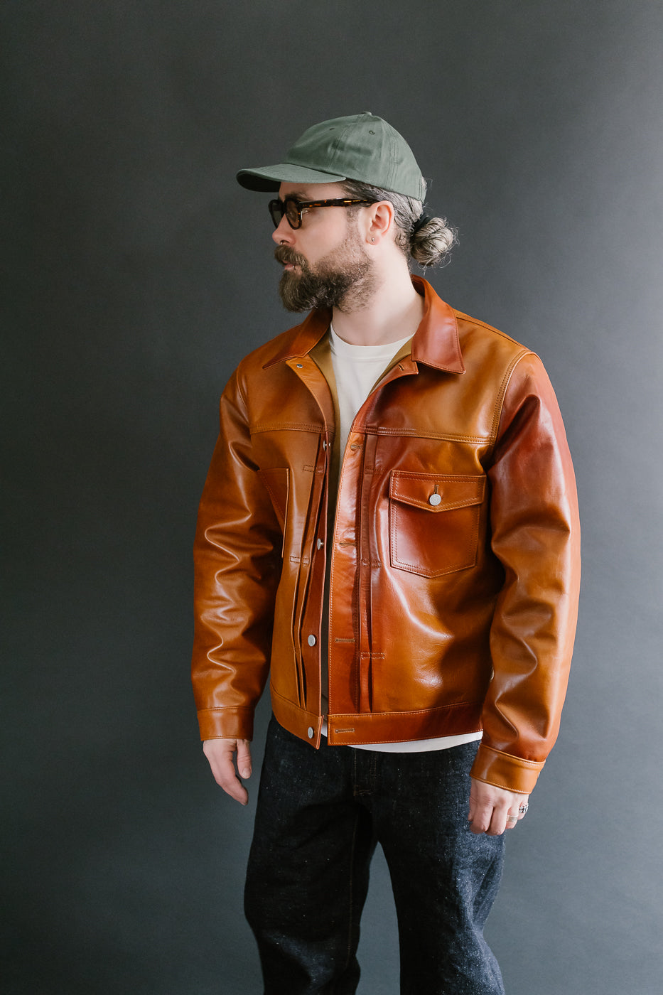 SP-123 - Hand-Dyed Horsehide Leather Type II Jacket - Brown 18 SP-123 - Hand-Dyed Horsehide Leather Type II Jacket - Brown