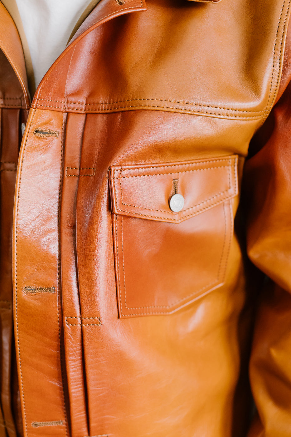 SP-123 - Hand-Dyed Horsehide Leather Type II Jacket - Brown 22 SP-123 - Hand-Dyed Horsehide Leather Type II Jacket - Brown