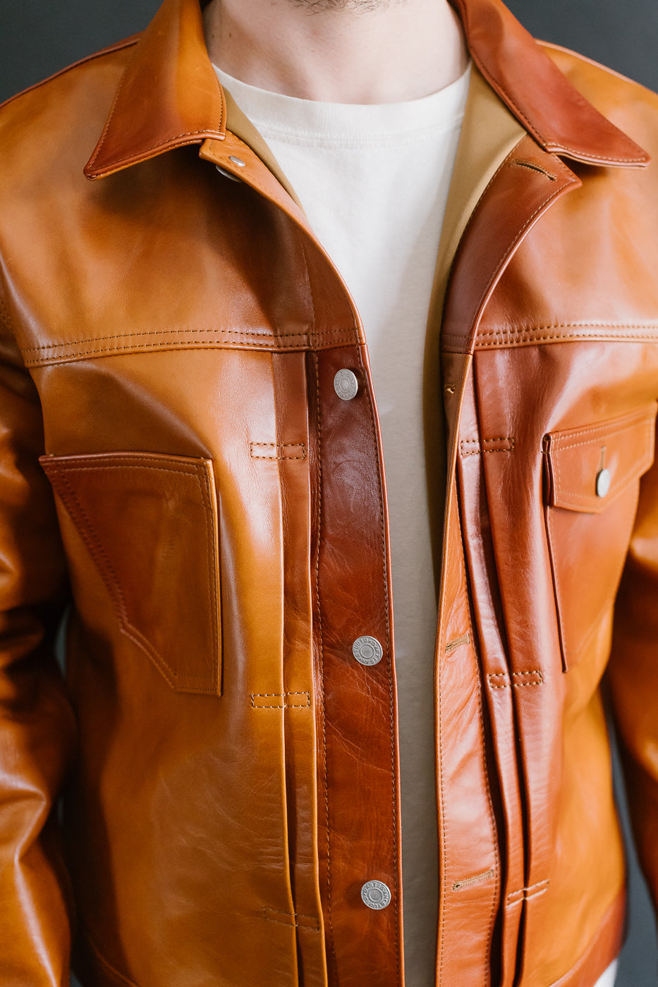 SP-123 - Hand-Dyed Horsehide Leather Type II Jacket - Brown 27 SP-123 - Hand-Dyed Horsehide Leather Type II Jacket - Brown