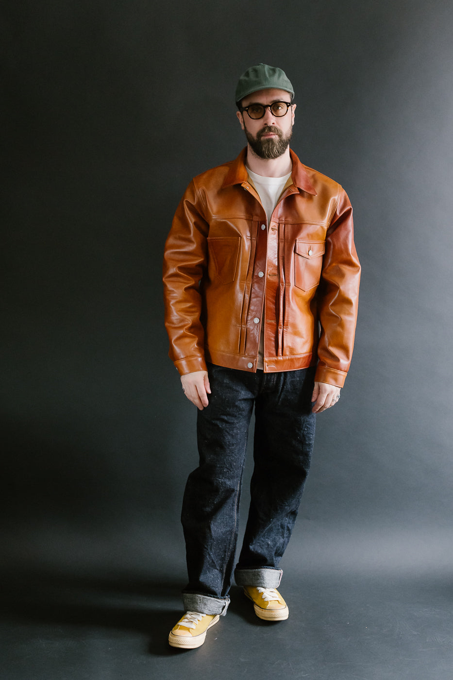 SP-123 - Hand-Dyed Horsehide Leather Type II Jacket - Brown 9 SP-123 - Hand-Dyed Horsehide Leather Type II Jacket - Brown