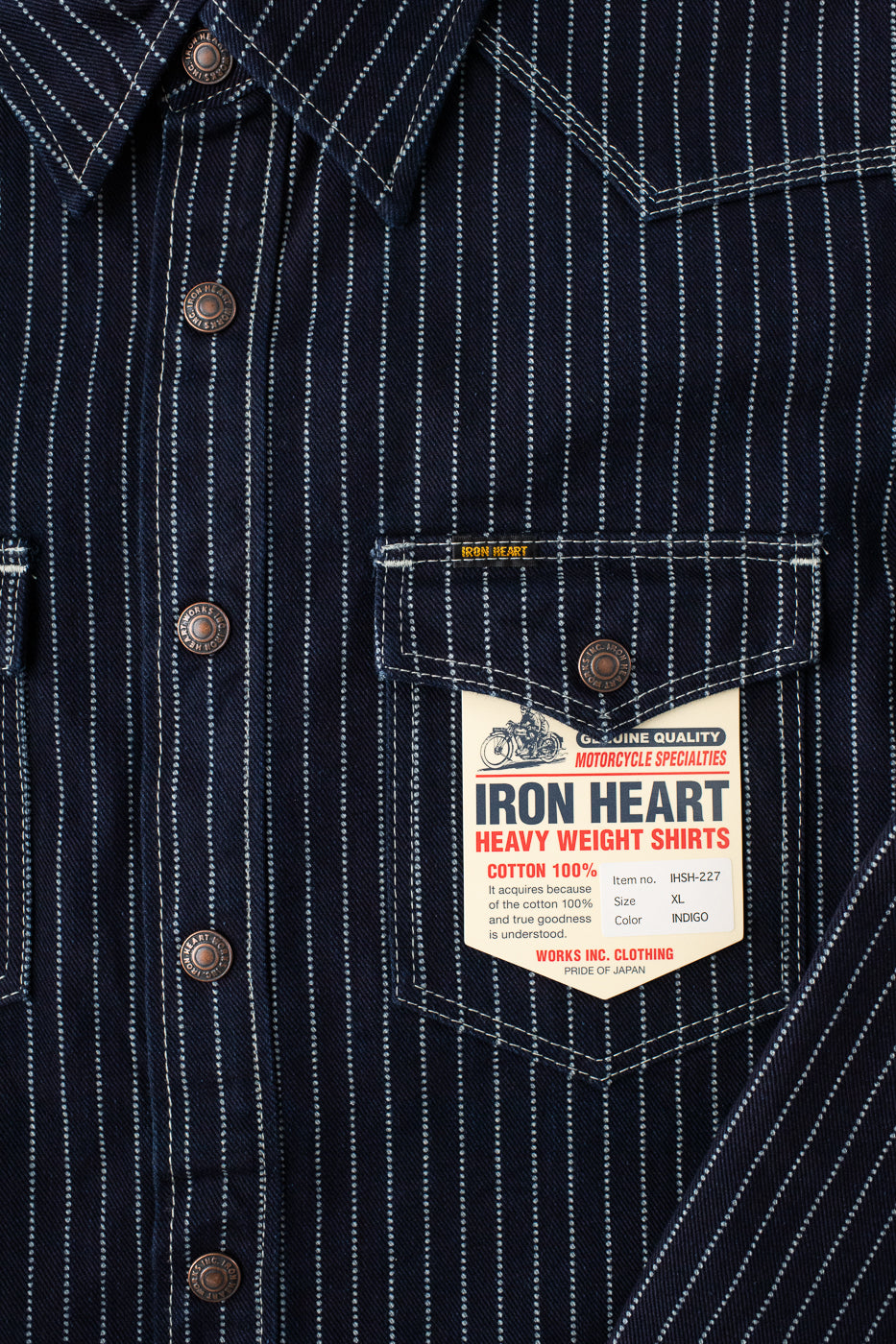 IHSH-227-IND - 12oz Wabash CPO Shirt - Indigo 3 IHSH-227-IND - 12oz Wabash CPO Shirt - Indigo