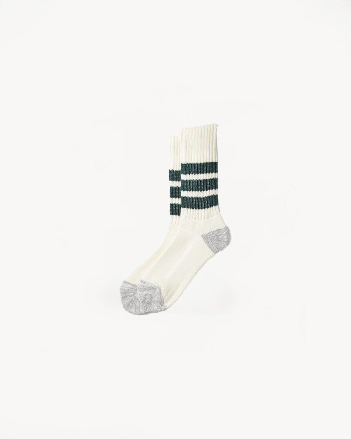 R1255 - Coarse Ribbed Old School Crew Socks - Dark Green