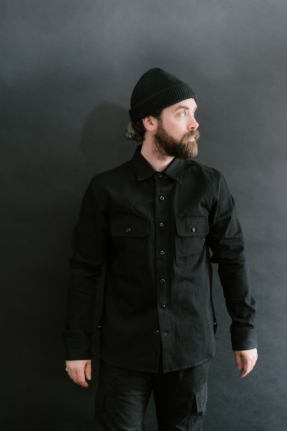 11oz Field Shirt - Stealth Canvas Selvedge 10 11oz Field Shirt - Stealth Canvas Selvedge