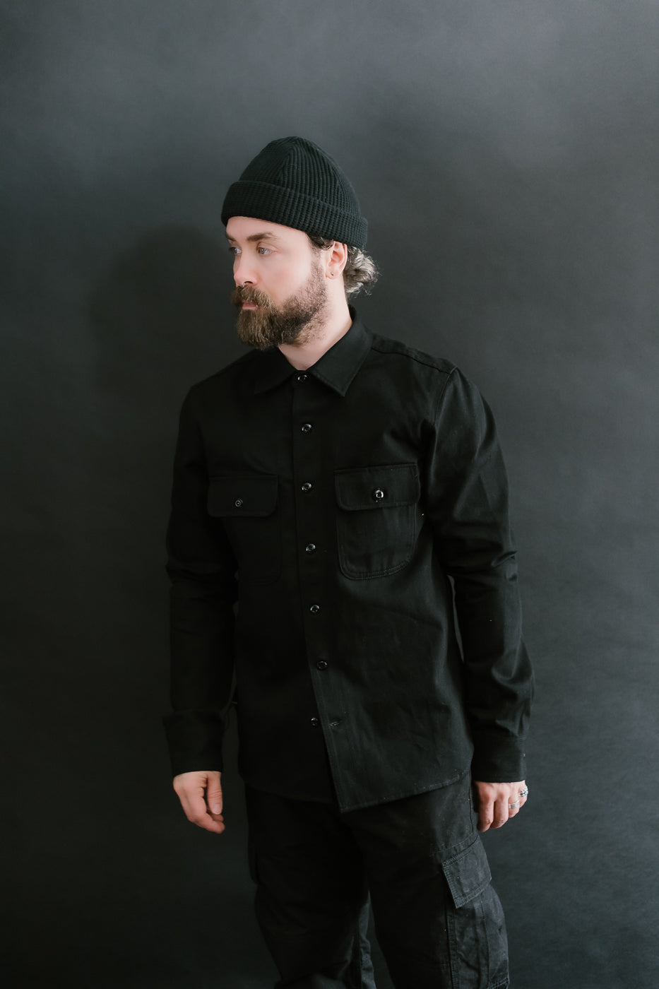 11oz Field Shirt - Stealth Canvas Selvedge 15 11oz Field Shirt - Stealth Canvas Selvedge