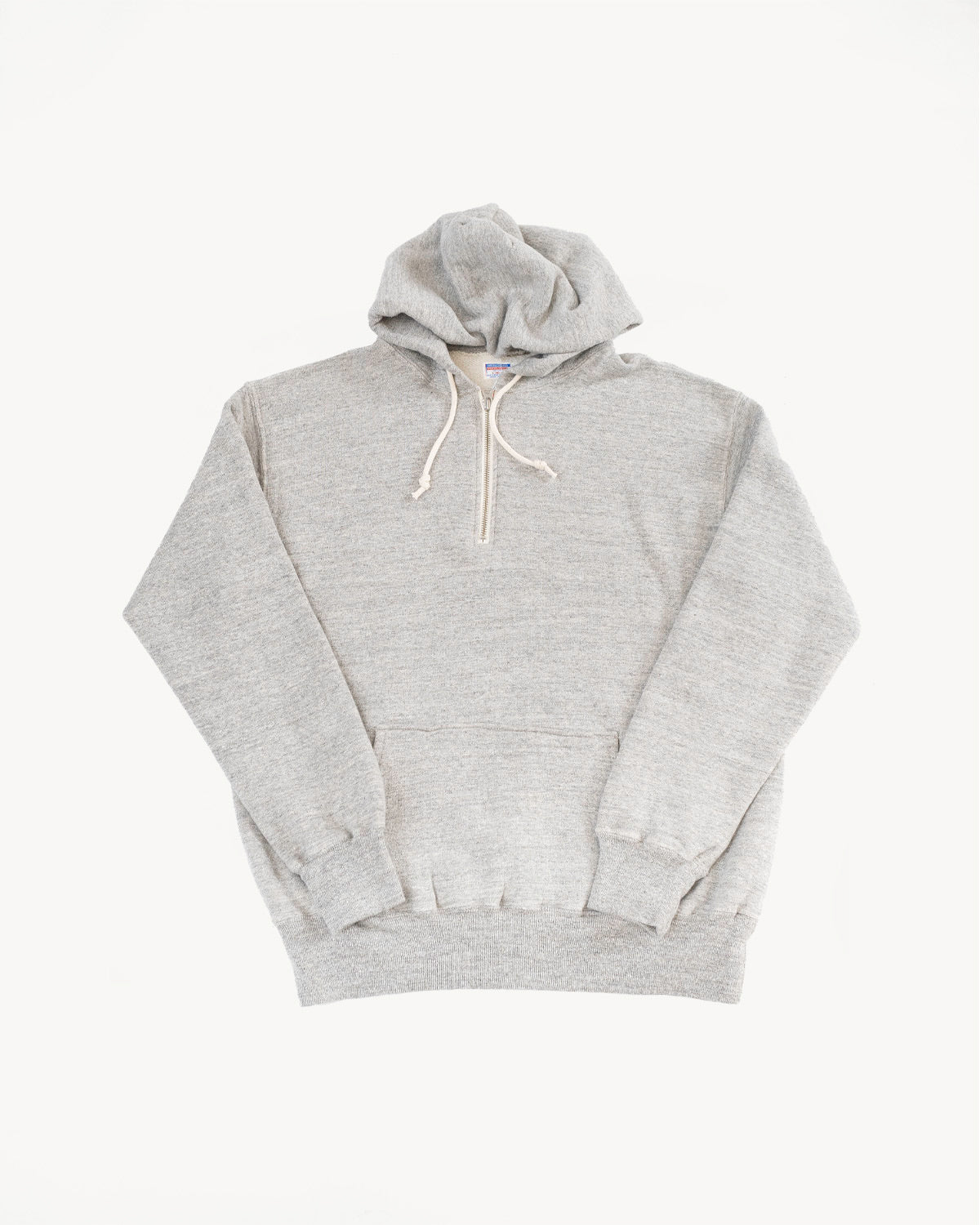 "Tsuriami" Loop Wheel Half Zip Sweat Hoodie - Heather Grey