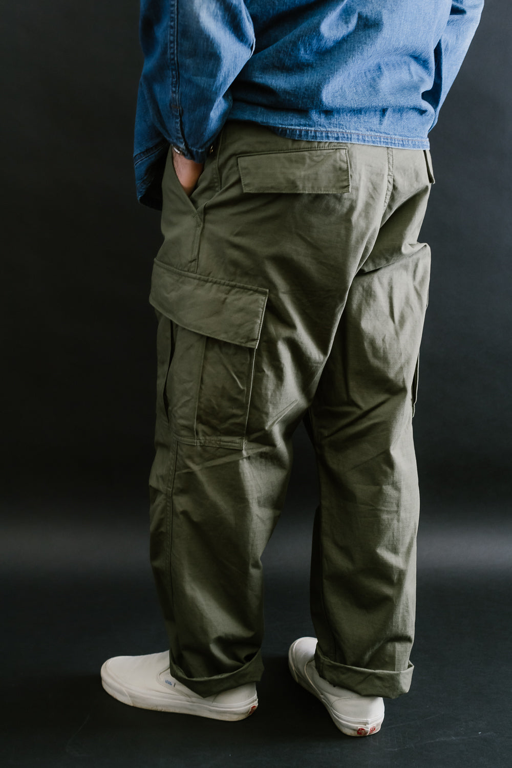 03-V5260RIP-76 - 6-Pocket Cargo Trousers - Vintage Fit - Olive 13 03-V5260RIP-76 - 6-Pocket Cargo Trousers - Vintage Fit - Olive