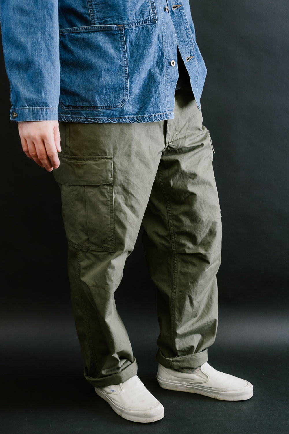 03-V5260RIP-76 - 6-Pocket Cargo Trousers - Vintage Fit - Olive 16 03-V5260RIP-76 - 6-Pocket Cargo Trousers - Vintage Fit - Olive