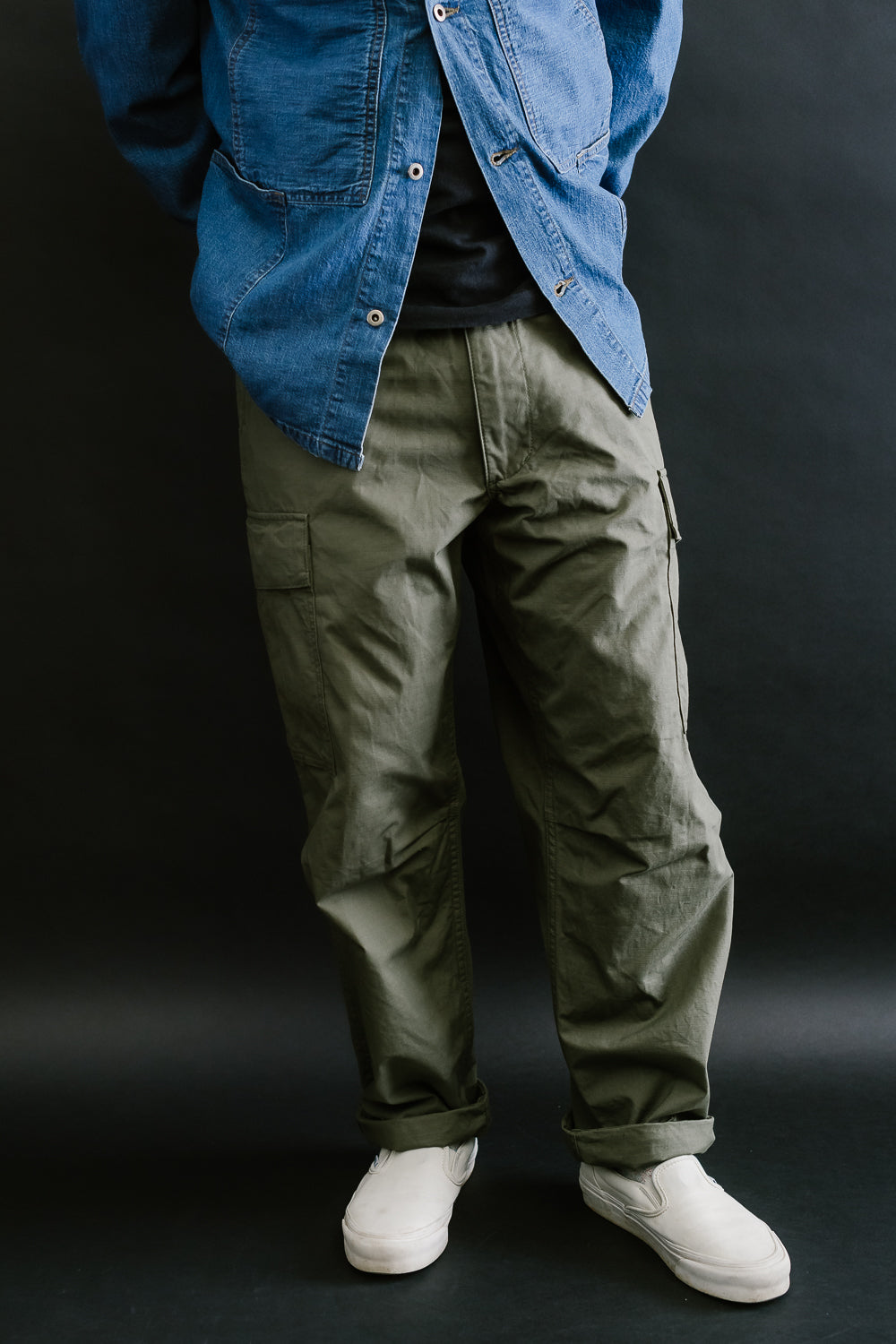 03-V5260RIP-76 - 6-Pocket Cargo Trousers - Vintage Fit - Olive 17 03-V5260RIP-76 - 6-Pocket Cargo Trousers - Vintage Fit - Olive