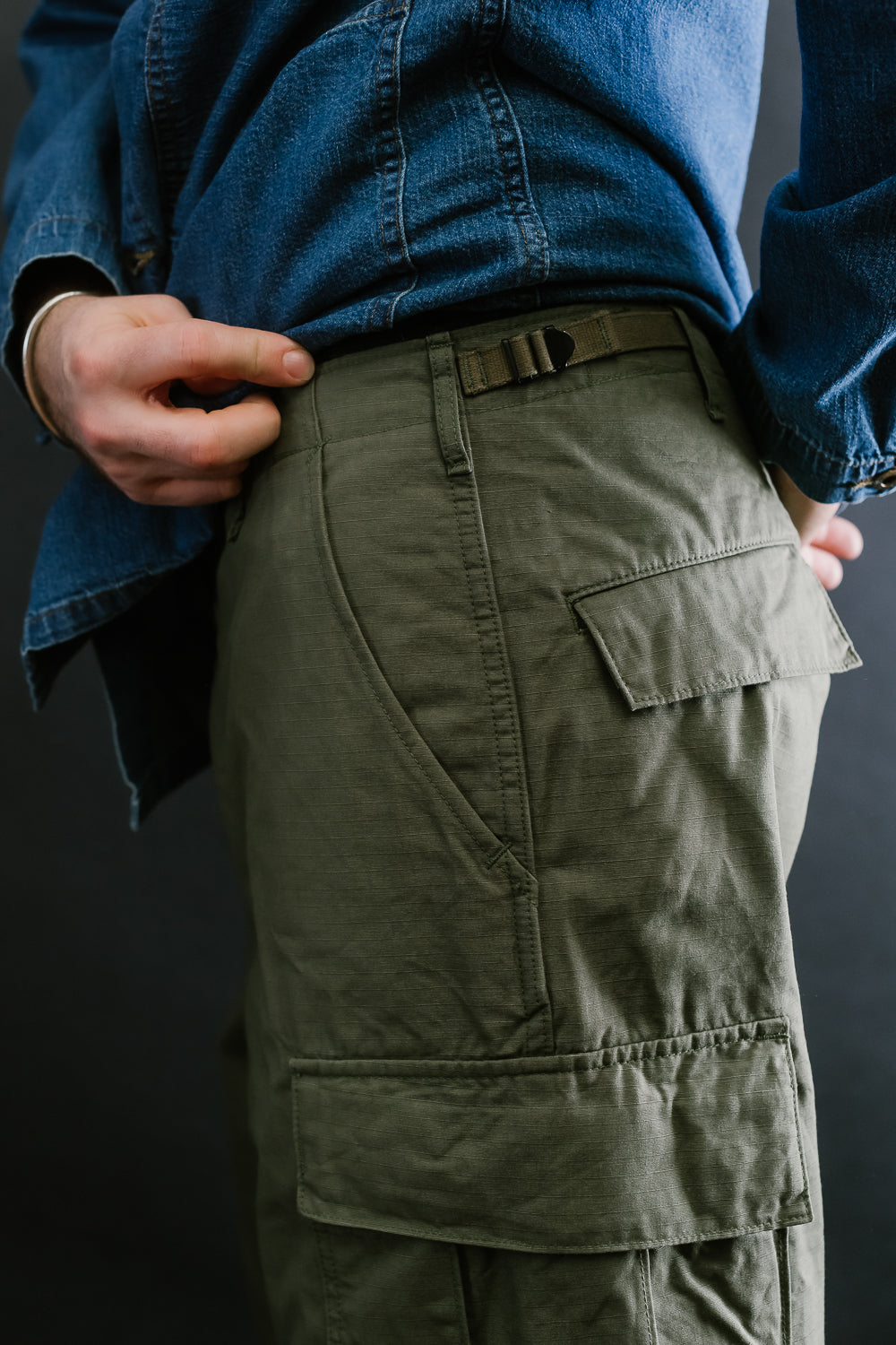 03-V5260RIP-76 - 6-Pocket Cargo Trousers - Vintage Fit - Olive 21 03-V5260RIP-76 - 6-Pocket Cargo Trousers - Vintage Fit - Olive
