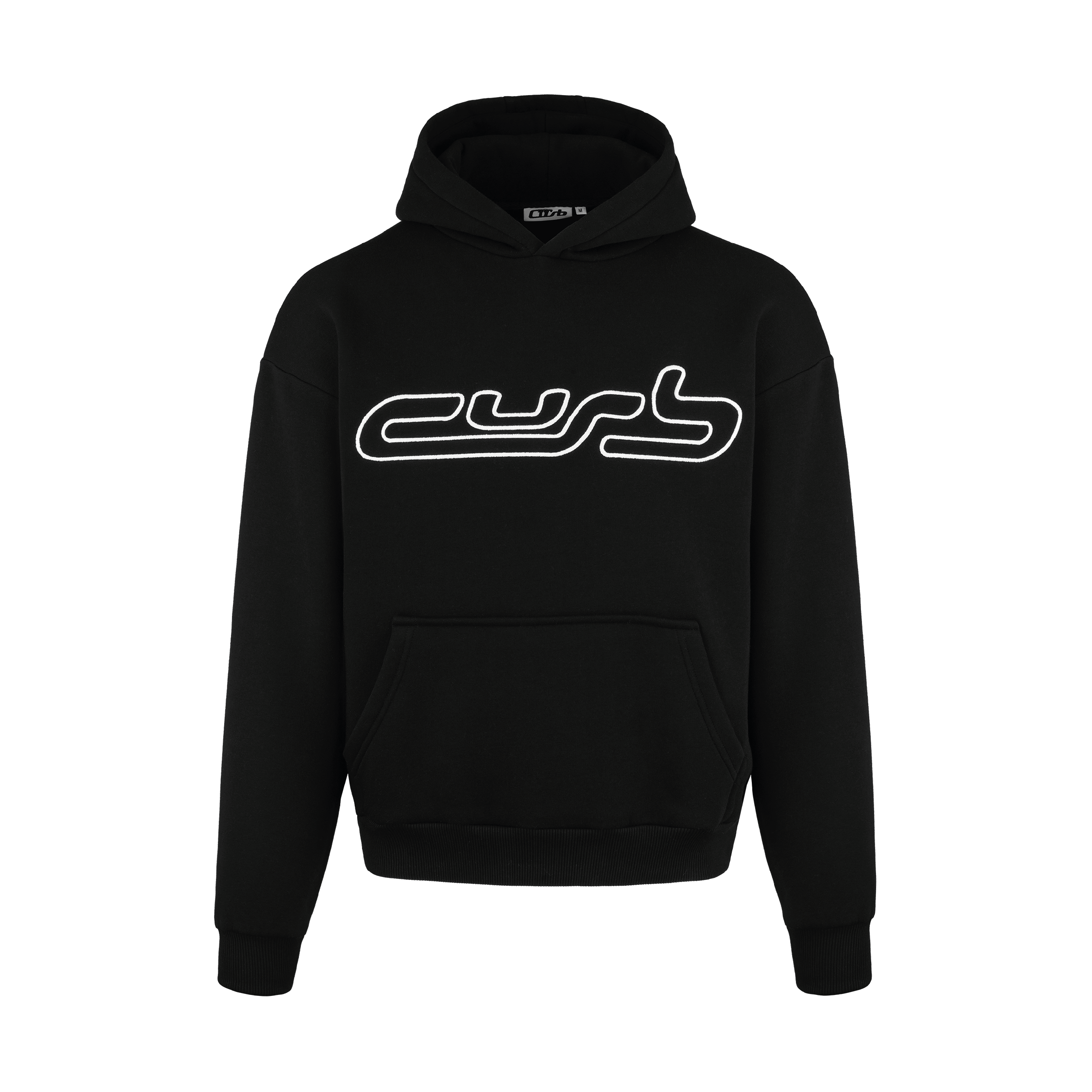 OUTLINE EMBROIDERY HOODIE BLACK