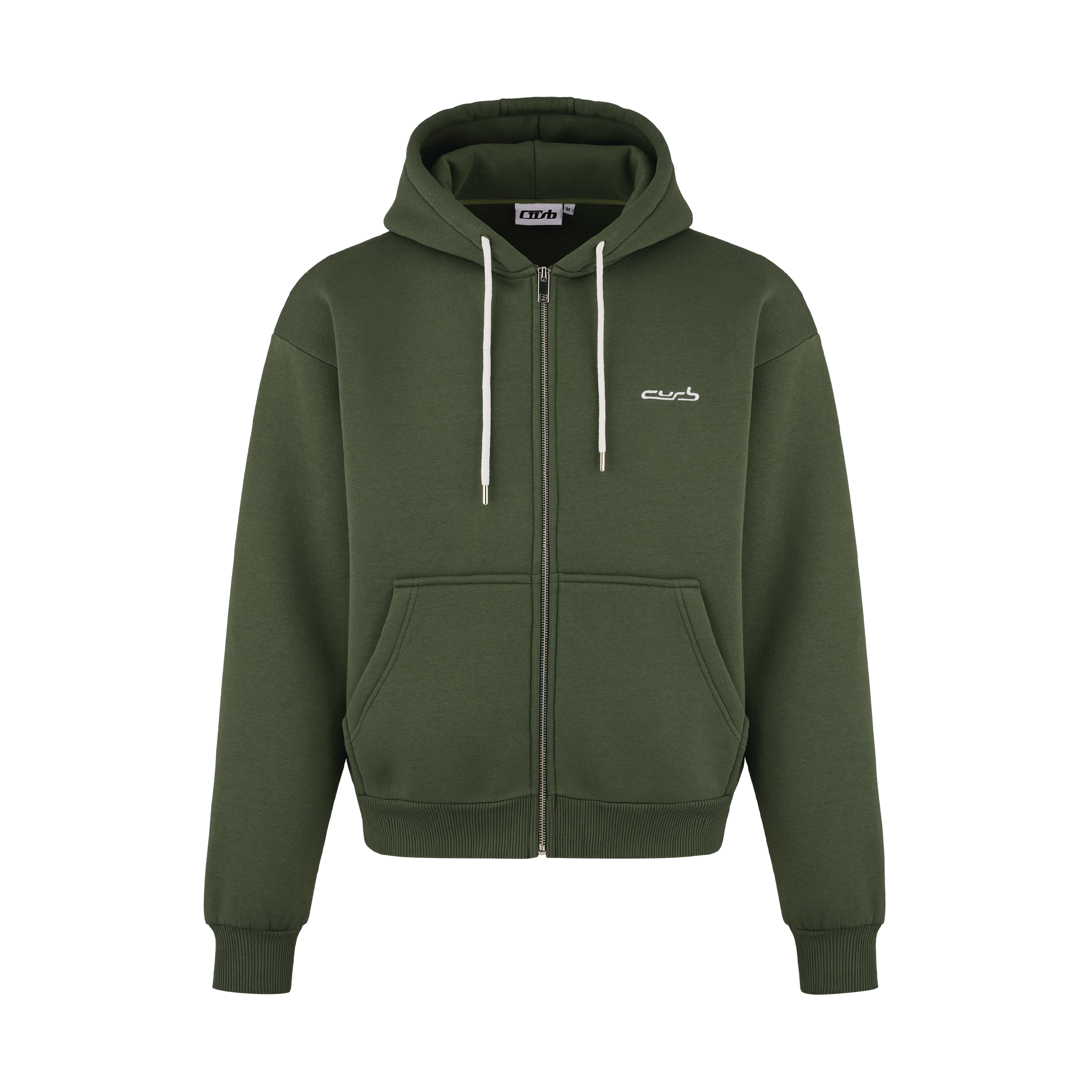 OUTLINE EMBROIDERY ZIP-UP KHAKI