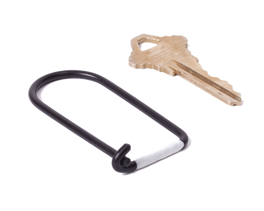 Wilson Keyring - Carbon Black Enameled - White