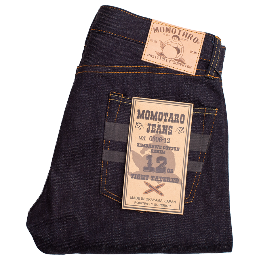 12oz - Zimbabwe Cotton Selvedge Black Battle Stripes - Tight Tapered - 0306-12