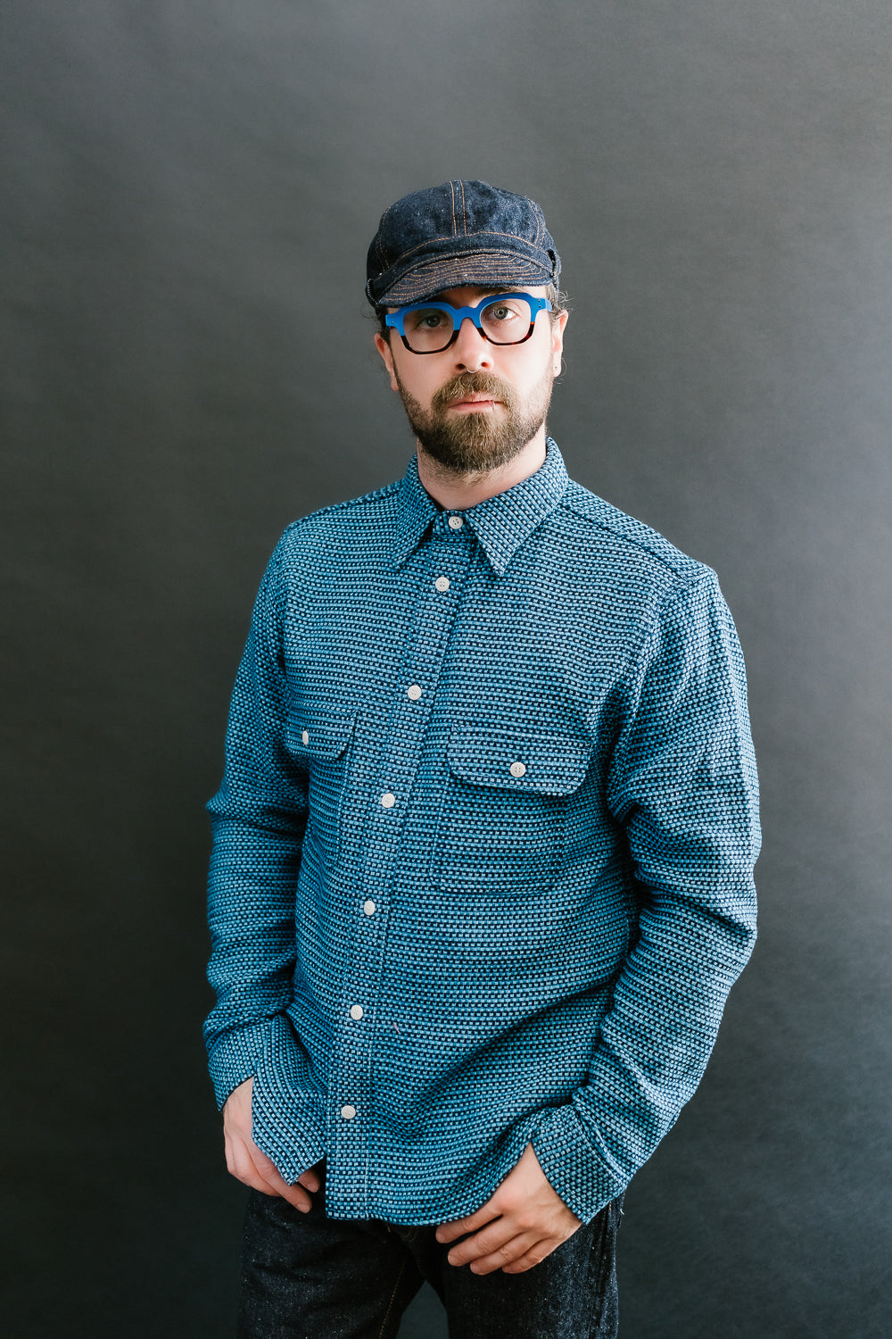 SSS24-01W - 'Aizome' Thick Oxford Work Shirt - Natural Indigo 15 SSS24-01W - 'Aizome' Thick Oxford Work Shirt - Natural Indigo