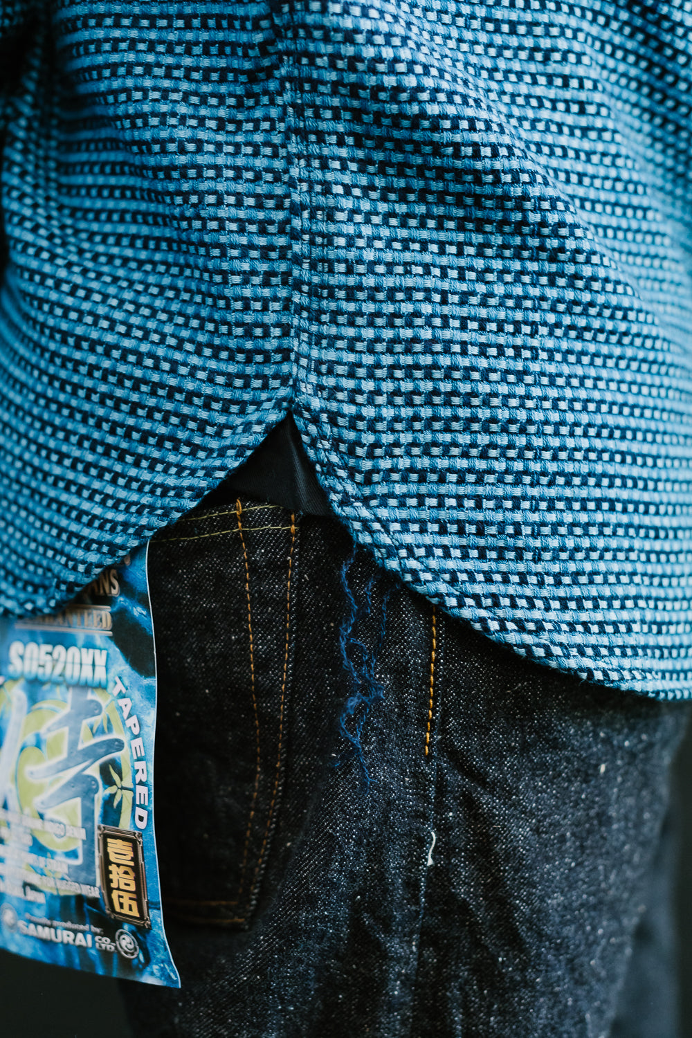 SSS24-01W - 'Aizome' Thick Oxford Work Shirt - Natural Indigo 22 SSS24-01W - 'Aizome' Thick Oxford Work Shirt - Natural Indigo