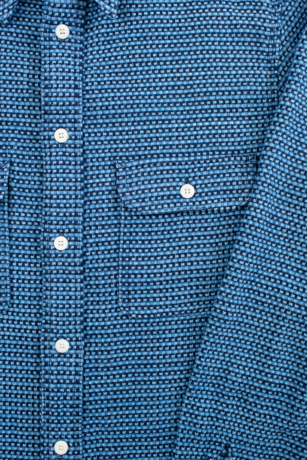 SSS24-01W - 'Aizome' Thick Oxford Work Shirt - Natural Indigo 3 SSS24-01W - 'Aizome' Thick Oxford Work Shirt - Natural Indigo