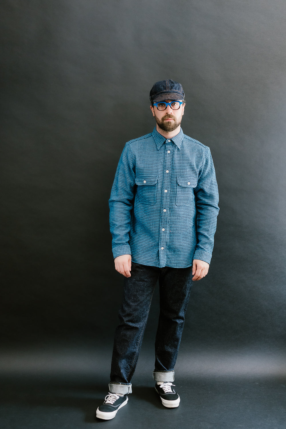 SSS24-01W - 'Aizome' Thick Oxford Work Shirt - Natural Indigo 6 SSS24-01W - 'Aizome' Thick Oxford Work Shirt - Natural Indigo