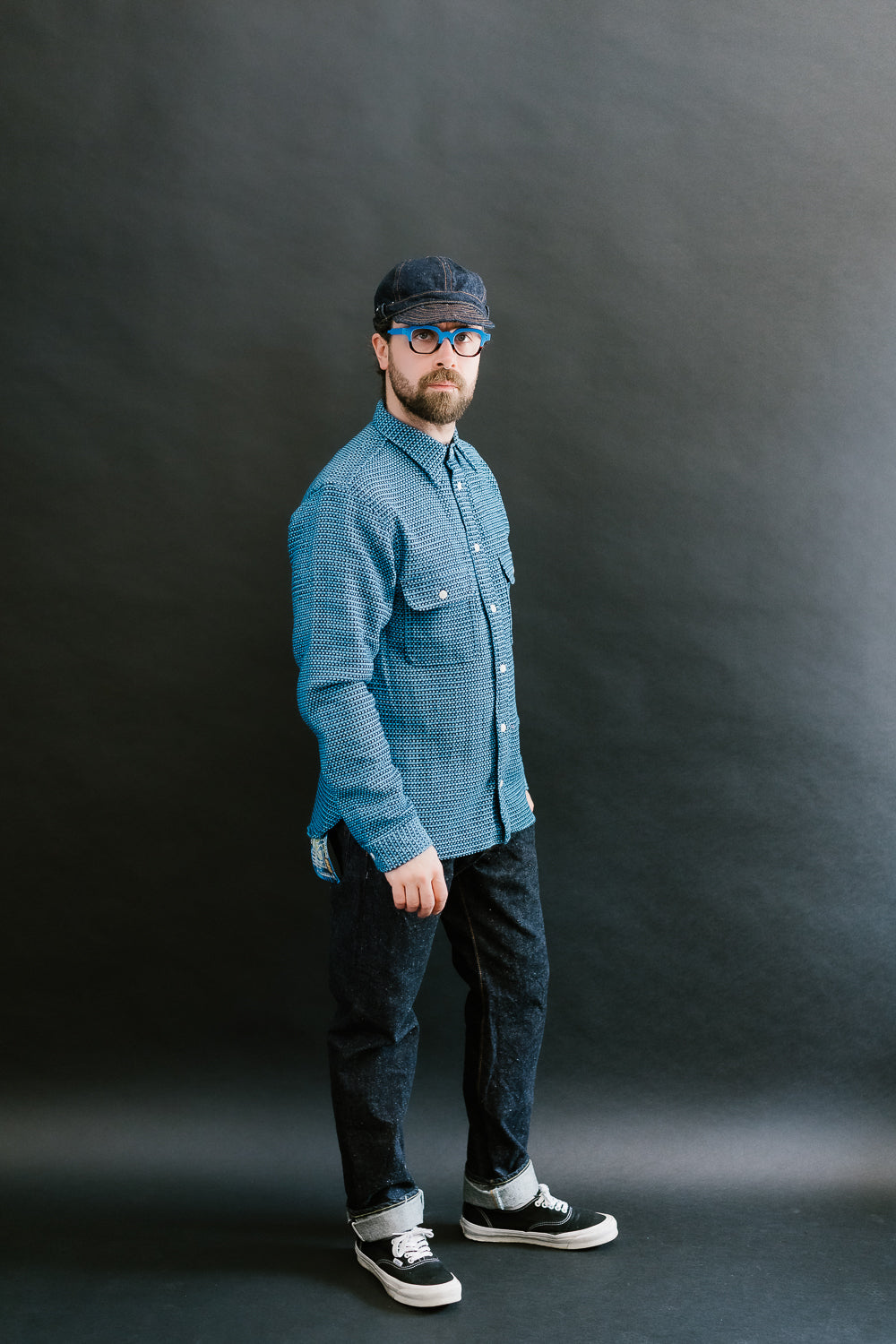 SSS24-01W - 'Aizome' Thick Oxford Work Shirt - Natural Indigo 7 SSS24-01W - 'Aizome' Thick Oxford Work Shirt - Natural Indigo